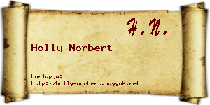 Holly Norbert névjegykártya